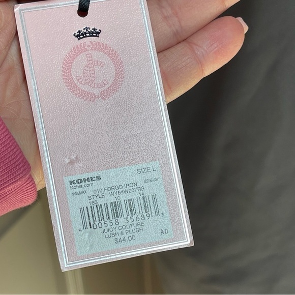 Juicy COUTURE Gray NWT V-Neck Top with Cut outs and Rhinestones Sz L - Picture 12 of 16